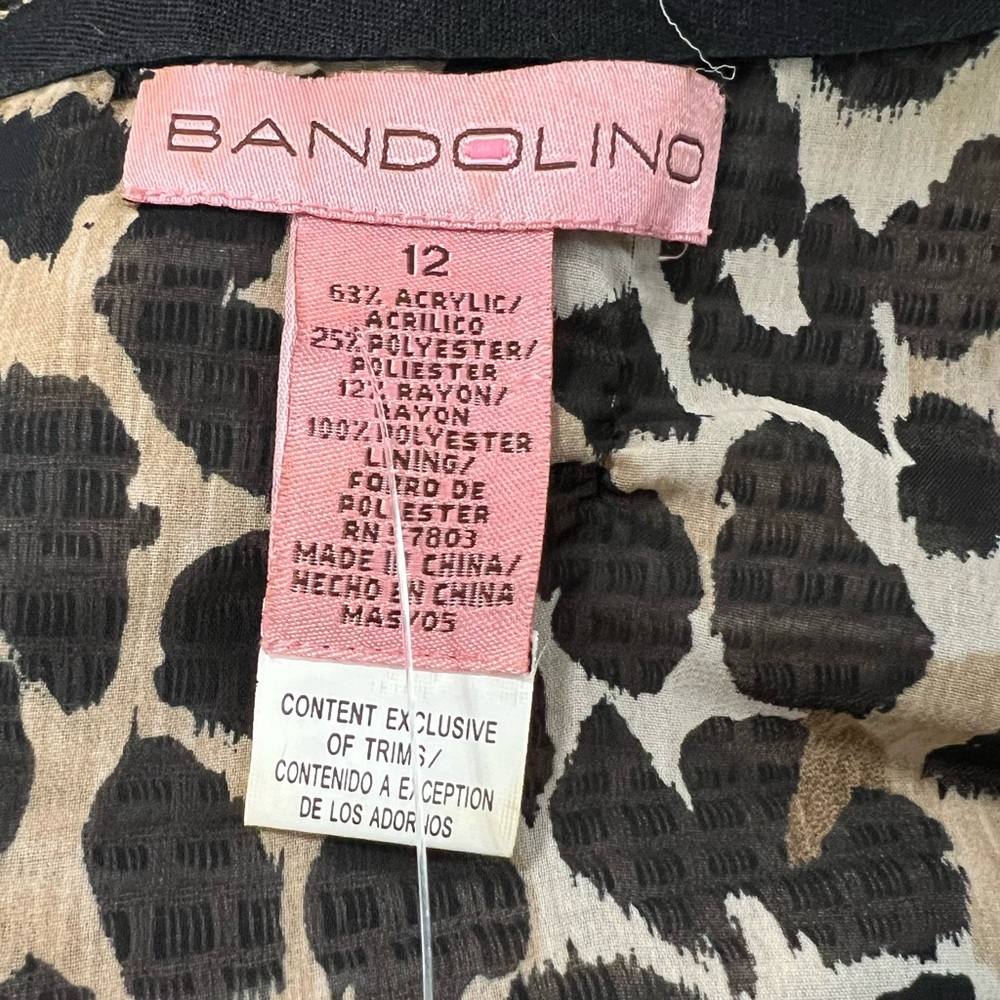 Bandolino Women's Tweed Jacket Fringed - Black, Brown, Tan Size 12 - Picture 8 of 10